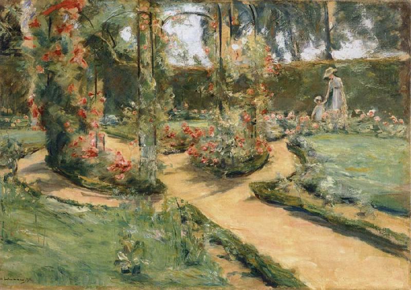 Max Liebermann The Rose Garden in Wannsee with the Artist-s Daughter and Granddaughter Germany oil painting art